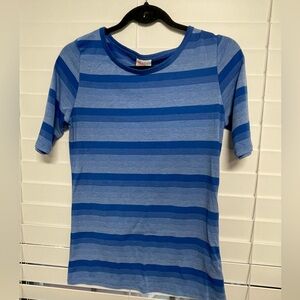 LuLaRoe blue striped shirt